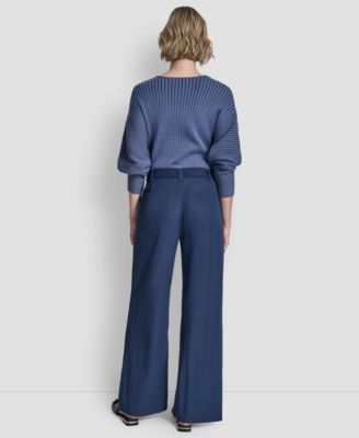 Women's Belted Front Seam Twill Pants