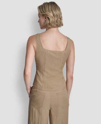 Women's Sleeveless Zipper Corset Top