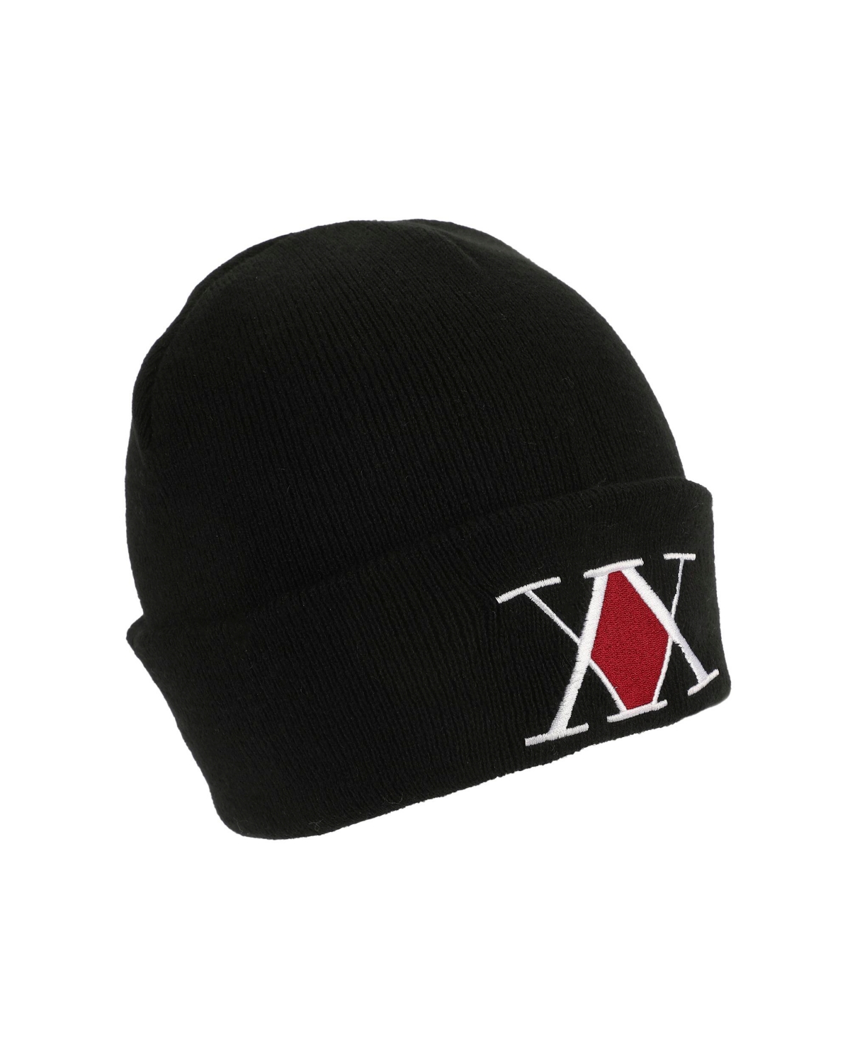 Hunter X Hunter Men's Embroidered Logo Black Cuff Beanie.