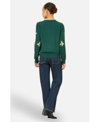 Women's Sequin Applique Bow Sweater