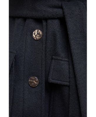 Women's Faux Fur Collar Belted Coat