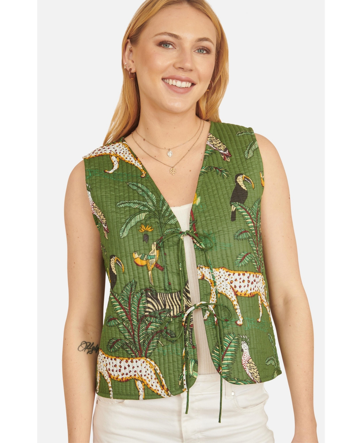 Yumi Women's Reversible Cotton Quilted Jacket