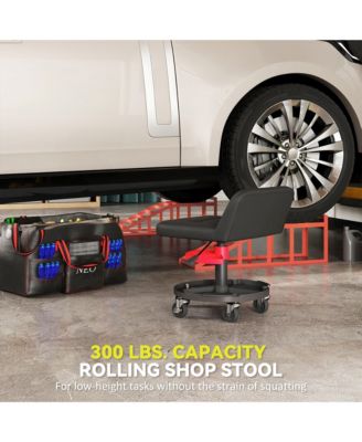 Rolling Garage Mechanic Stool with 300 Lb. Capacity
