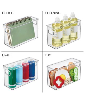 Set of 4 Pantry Storage Bins with Handles - Clear