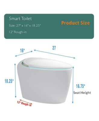 Unique Smart One-Piece Bathroom Fixture with Auto Seat, Foot Sensor, LED Display, Warm Water & Dryer