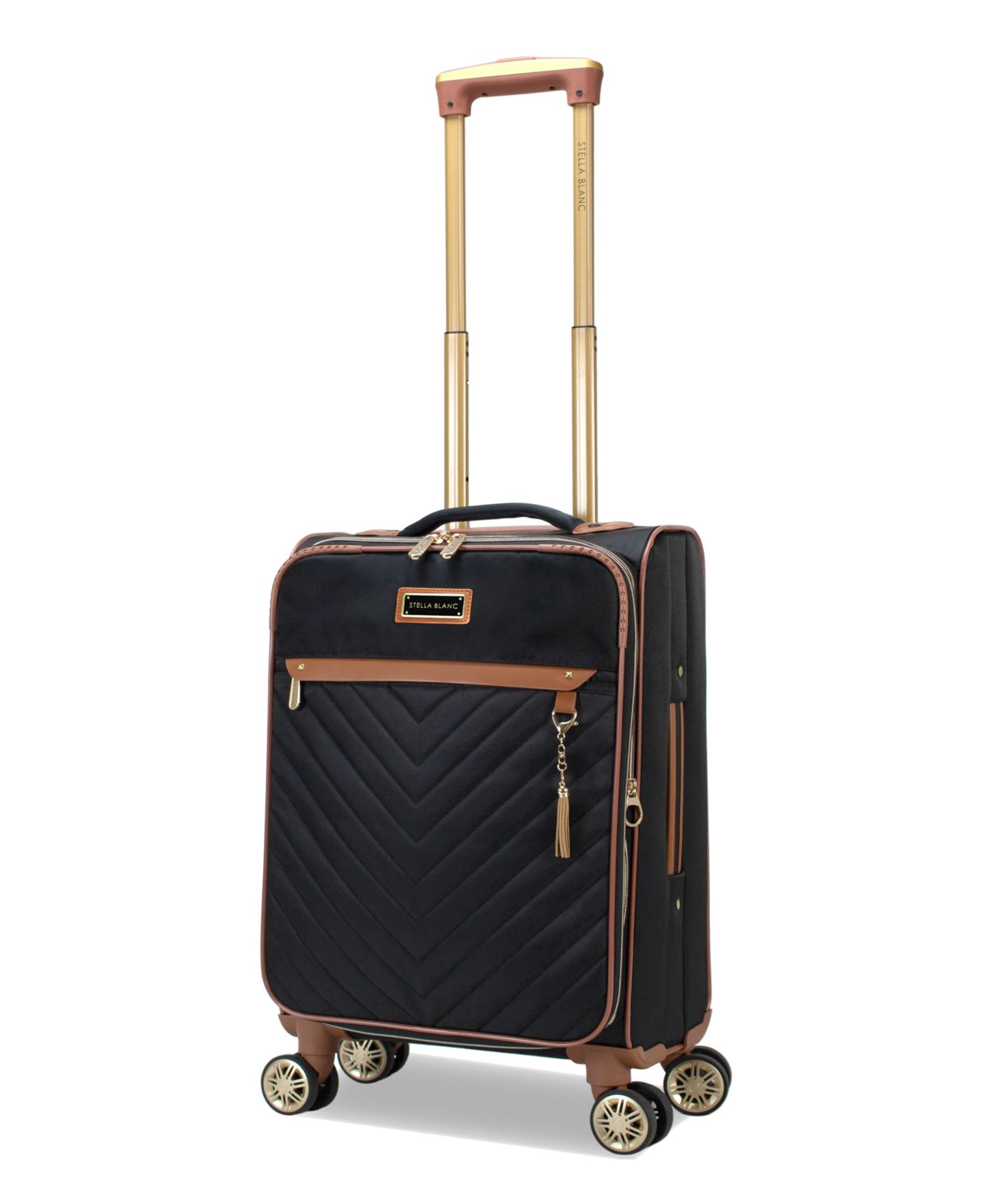 Сумки STELLA BLANC Belle 2-Pc. Softside Expandable Carry-On and Tote Set, цвет: Чёрный — фото 5