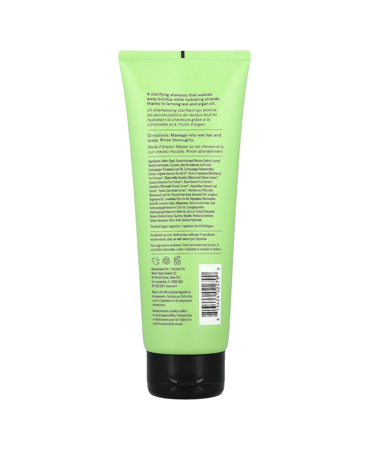 Acure Curiously Clarifying Shampoo Lemongrass & Argan Oil