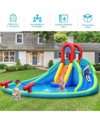 Inflatable Water Slide and Bounce House with Splash Pool and Climbing Wall for Kids Outdoor Fun