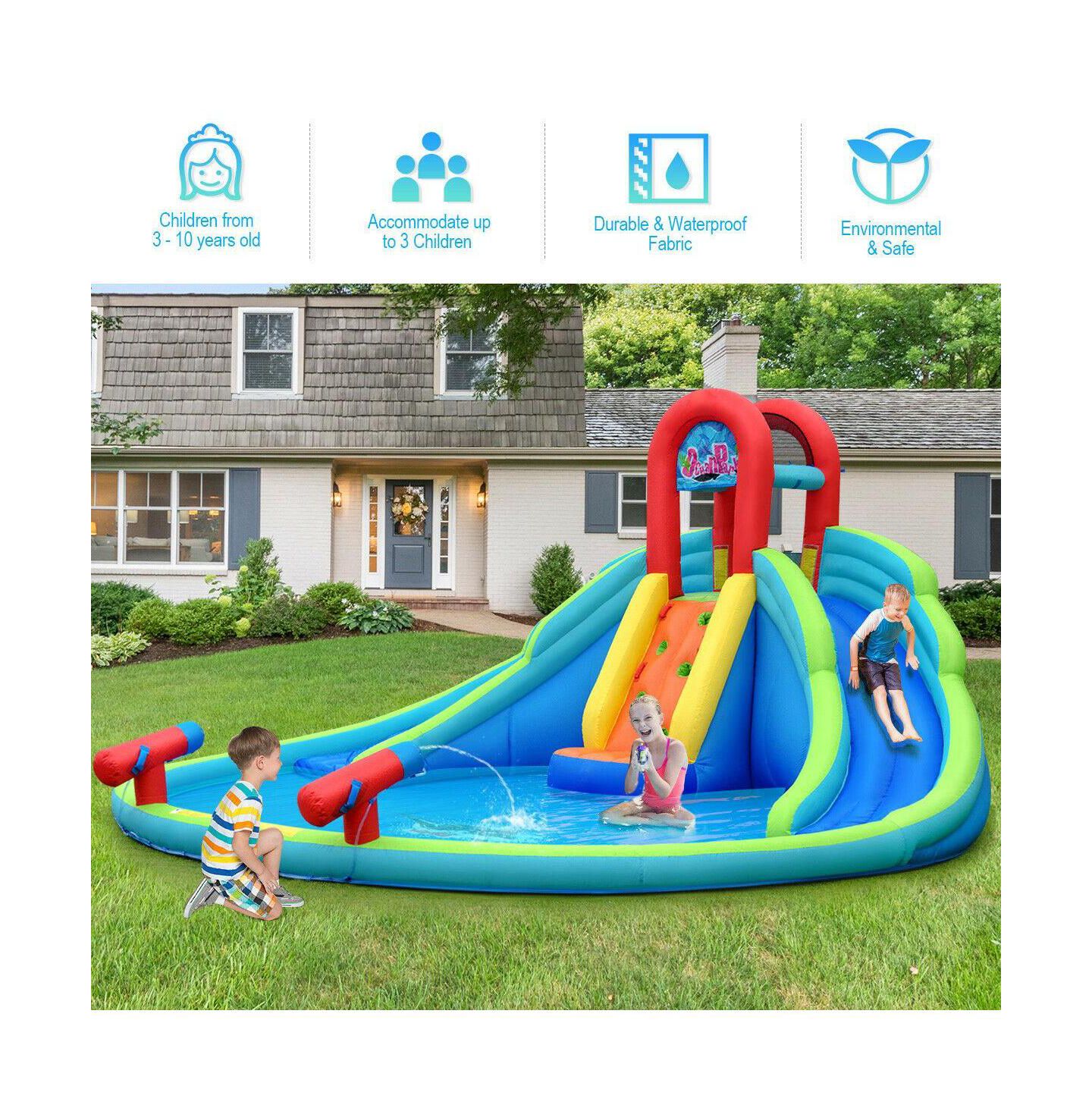 Детская игрушка HONGGE Inflatable Water Slide and Bounce House with Splash Pool and Climbing Wall, Accommodates 3 Children, Ages 3+, цвет: Colorful — фото 3