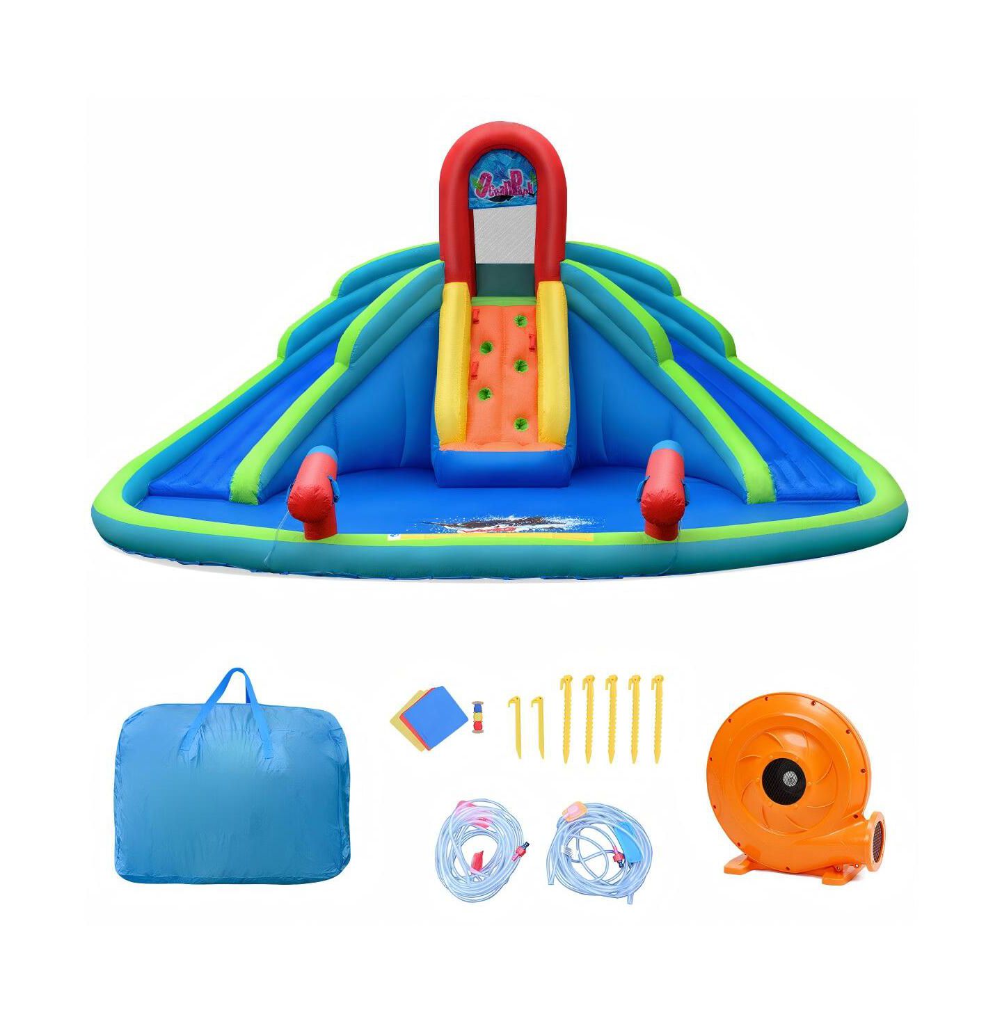 Детская игрушка HONGGE Inflatable Water Slide and Bounce House with Splash Pool and Climbing Wall, Accommodates 3 Children, Ages 3+, цвет: Colorful — фото 1