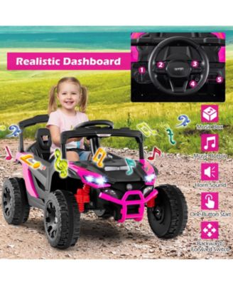 SUGIFT 12V Kids Ride On Car UTV Electric Vehicle with LED Lights Music and Horn