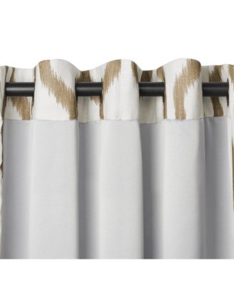 Renzo Ikat Geometric Linen Room Darkening Window Curtain