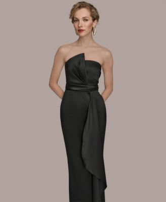 Women's Asymmetric Twist Strapless Gown