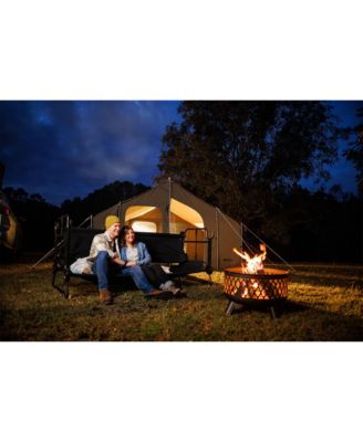 Large Outdoor Convertible 2 Person Portable Camping Bunk Cots, Black