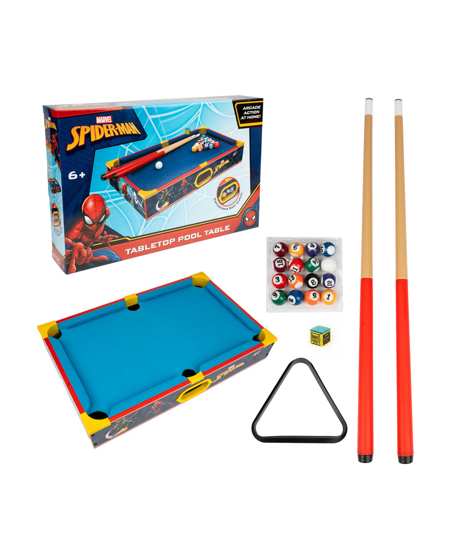 Детская игрушка World Tech Toys Spider-Man Portable Tabletop Pool Table, Ages 3+ — фото 3