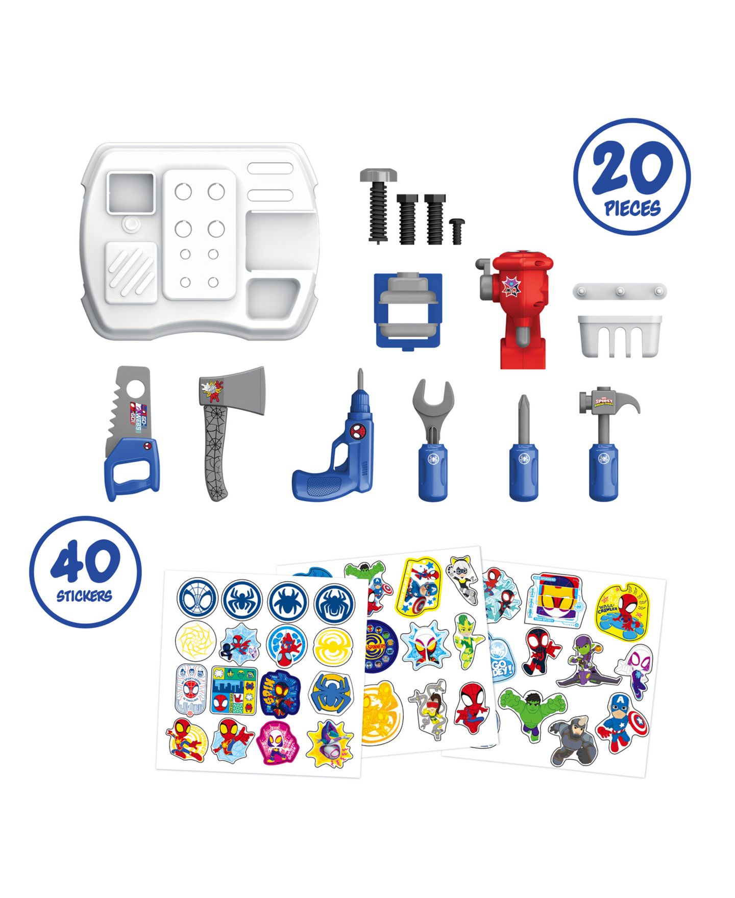 Детские игрушки World Tech Toys Spider-Man Rolling Luggage 17-Piece Tool Set, Ages 3+ — фото 3