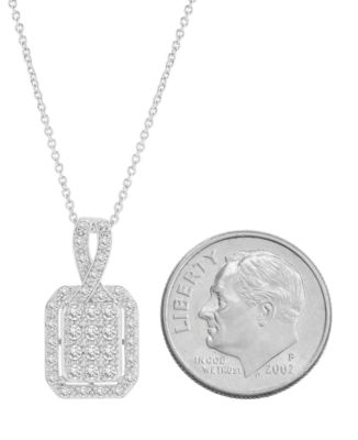 Diamond Octagon Halo Cluster 18" Pendant Necklace (1/3 ct. t.w.) in Sterling Silver, Exclusive