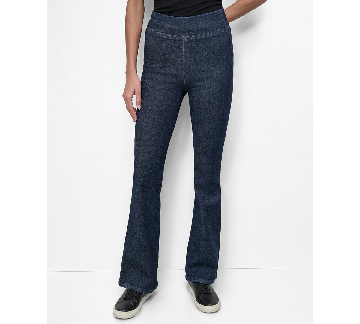 Dkny Jeans Petite High-Rise Flared-Leg Pull-On