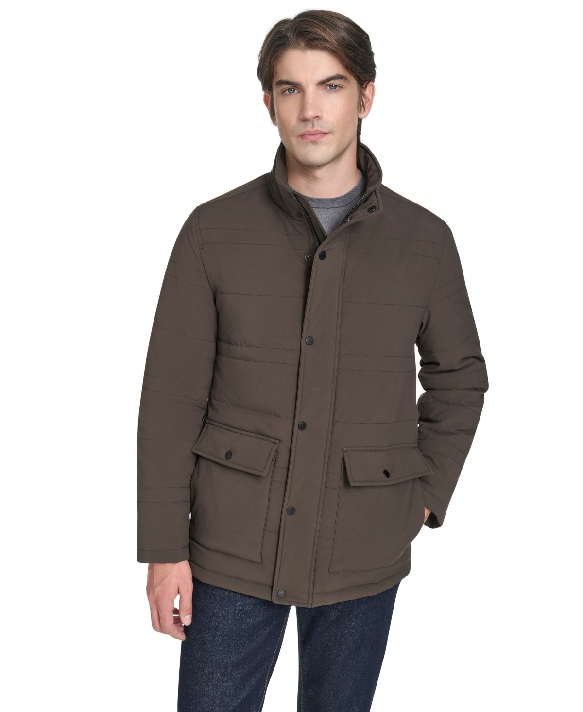 Cole Haan Men's Stretch Quilted Jacket - Brown Size Xxl In Brown