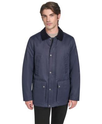 Men's Corduroy-Shirt-Collar Waxed Rain Jacket  