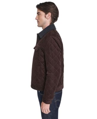 Men's Collared Quilted Button-Front Jacket 