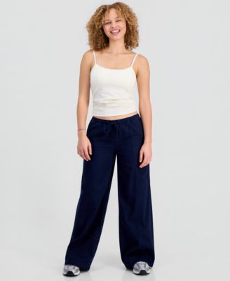 Juniors' Pull-On Wide-Leg Pants
