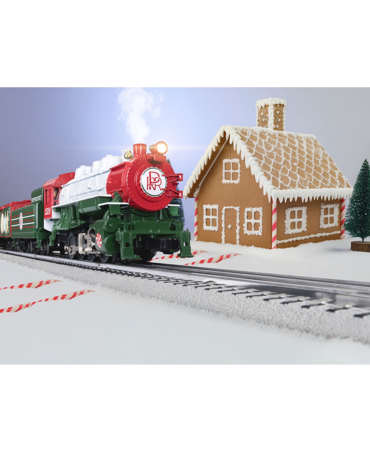Детские игрушки Lionel O Gauge Peppermint Railroad Christmas Bluetooth 5.0 Train Set — фото 19