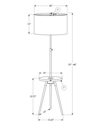 Lighting 63" Metal Tripod Floor Lamp