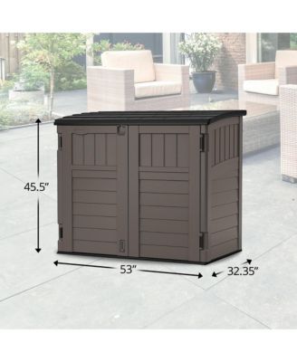 Horizontal 4 Foot x 2.5 Foot Outdoor/Garden Storage Shed, Stoney Grey