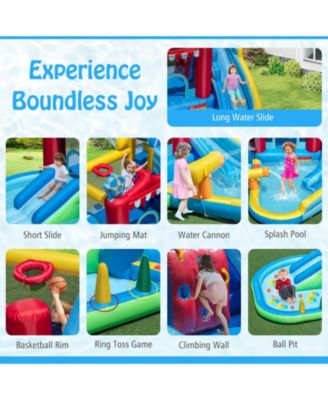 Inflatable Wet and Dry Water Park with Slide, Pool, and Bounce House Combo