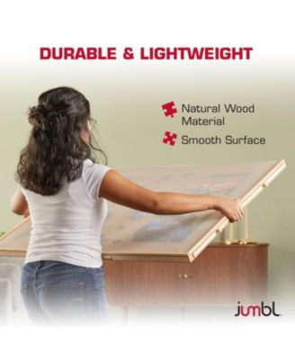 2000-Piece Puzzle Board with Drawers, Lazy Susan & Cover - Rotating Wooden Jigsaw Puzzle Table