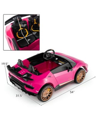 24V Licensed Lamborghini 2-Seater Ride-On Car with Music, Lights, and Remote - Pink