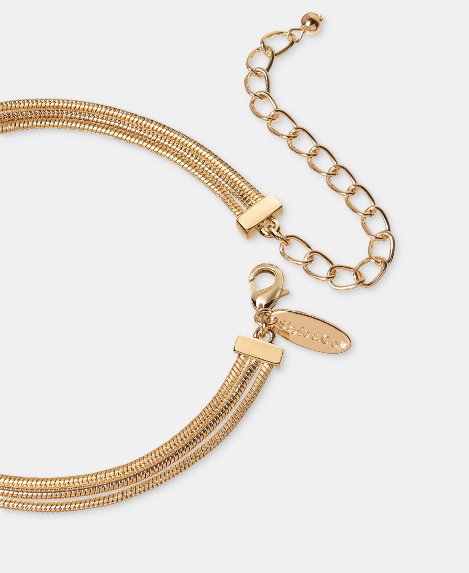 Disc & Tassel Layered Lariat Necklace, 18" + 3" extender