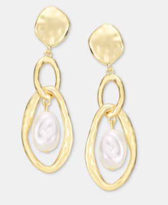 Imitation Pearl Orbital Double Drop Earrings, Macy's Exclusive