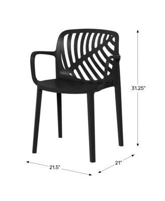 Outdoor Modern Stackable Patio Dining Armchairs (Set of 2)
