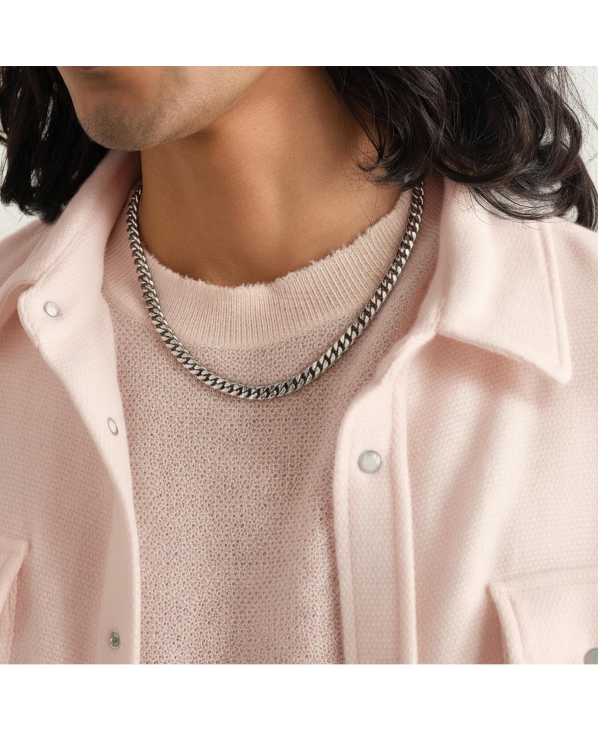 18K Platinum Plated Lisa Silver Cuban Chain Necklace