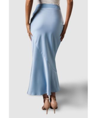 Women's Satin Detail Fitted Skirt