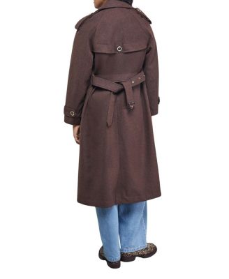 Women's Wool Mix Belted Trench Coat