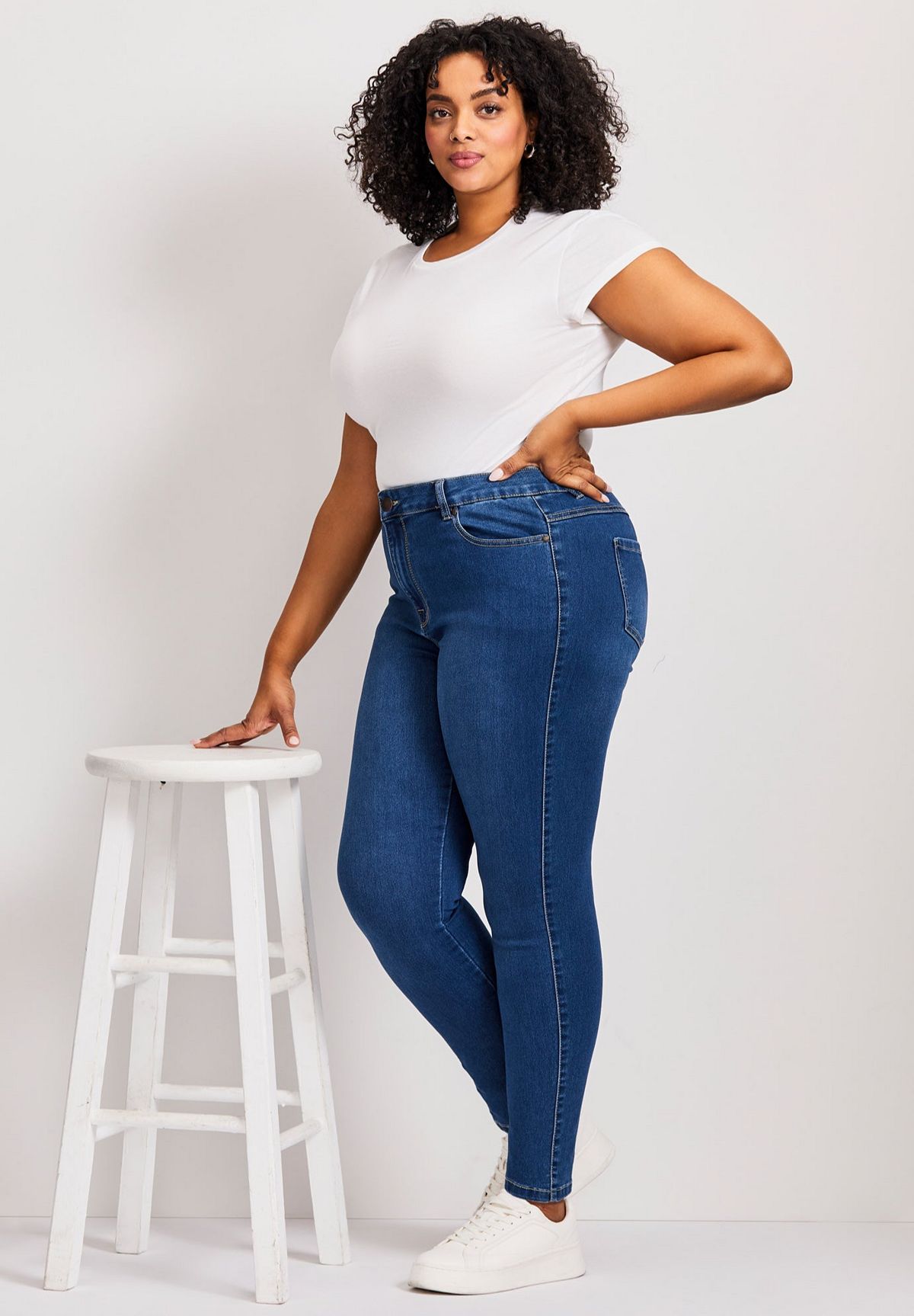 AVENUE Women's Plus Size Tall Butter Denim Skinny Jean view 2 — MAYCSS fashion products