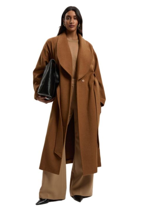 Женские куртки Karen Millen Women's Brushed Wool Wrap Tailored Maxi Coat