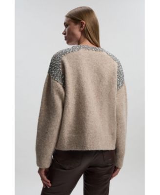 Women's Embellished Trim Cosy Knit Jumper