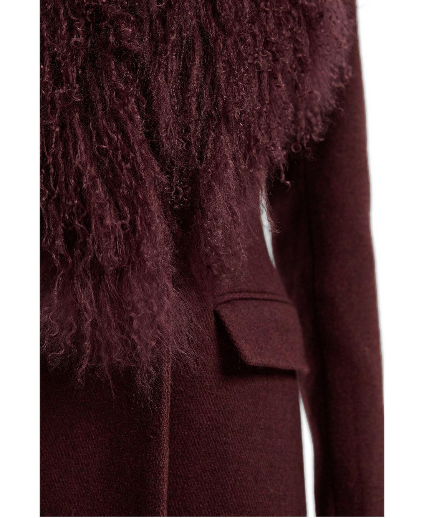 Женское пальто Karen Millen Wool Detachable Collar Midi, цвет: Бордовый — фото 2