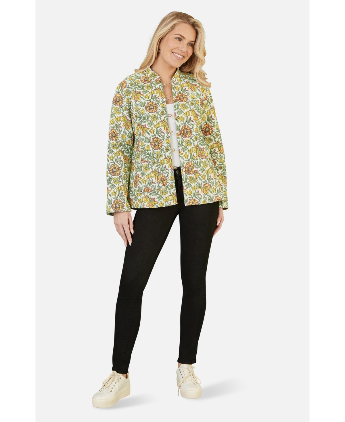 Yumi Women's Sunflower Reversible Quilted Jacket