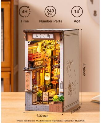 3D Puzzle, Sakura Wine Alley Wooden Model with Accessories, Decorative Bookend Stand for Kids Adults, Multicolored, 4.37"7.67"8.7