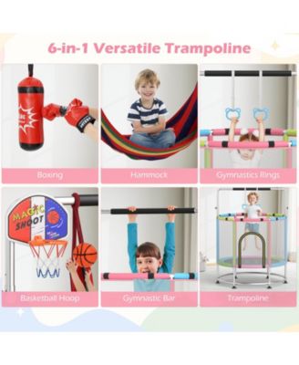 55-Inch Kids Trampoline with Safety Net for Ages 3–6