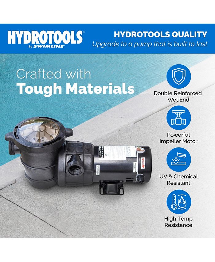 Swimline HydroTools Hydro Flo 1.5 HP 5820 GPH 2 Speed Horizontal Discharge Pump - ONE SIZE