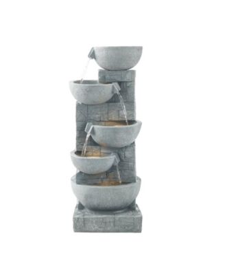 Outdoor 5-Tier Bowl-Shaped Water Fountain for Garden or Patio