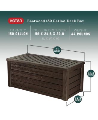 Westwood 150 Gallon Plastic Outdoor Furniture Storage Deck Box