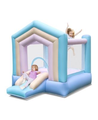Kids Bounce House with Slide and Basketball Rim Bouncy Castle for Party without Blower
