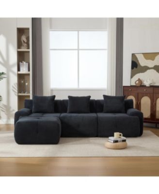 Streamdale 104.3" 4-Piece L-Shaped Upholstered Modular Sectional Sofa, Charcoal